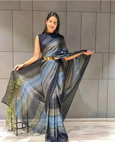 Mosh Pedding Saree With Satin Blouse