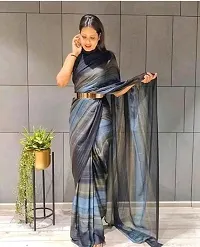 Mosh Pedding Saree With Black Satin Blouse-thumb3