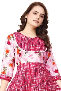 Stylish Pink Crepe Floral Print Anarkali Kurta For Women-thumb2