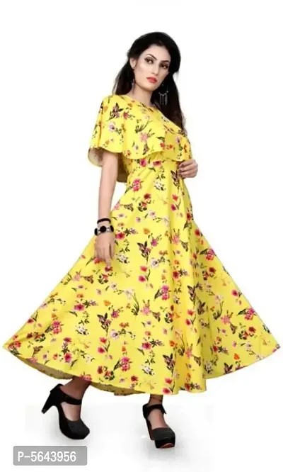 Trendy Printed Crepe Women Dress