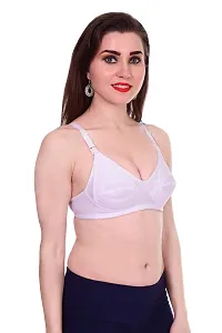 AENIMOR Women's Non-Padded Cotton Breast-Feeding Bra (White, 38)-thumb2