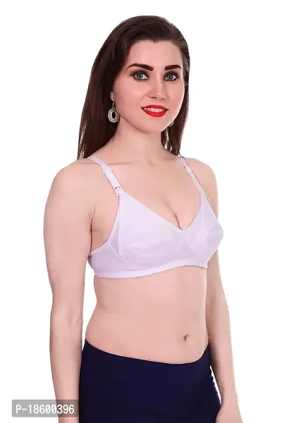 AENIMOR Women's Non-Padded Cotton Breast-Feeding Bra (White, 38)-thumb3