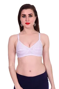 AENIMOR Women's Non-Padded Cotton Breast-Feeding Bra (White, 30)-thumb3