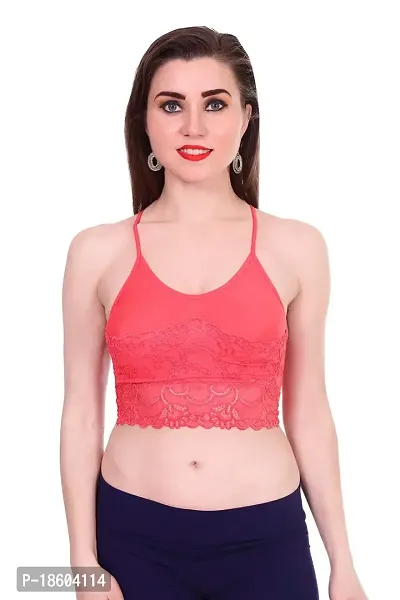 Women's Cotton  Spandex Non-Wired Sports, T Shirt, Short TOP Bra (Pack of 1) (Free Size, Peach)