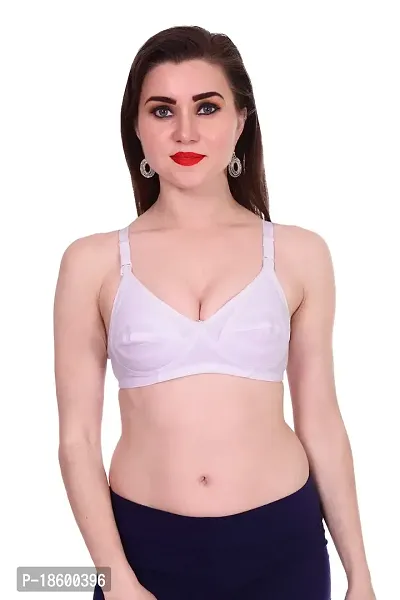 AENIMOR Women's Non-Padded Cotton Breast-Feeding Bra (White, 38)-thumb2