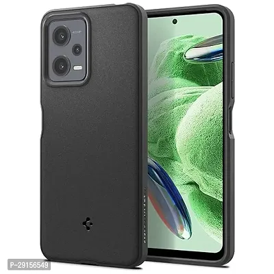 Spigen Essential Sand Blast Back Cover Case Compatible with Redmi Note 12 5G (TPU | Matte Black)