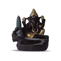 Kavya Craft Lord Ganesha Backflow Smoke Fountain Decorative Showpiece 20 Free Smoke Backflow Scented Cone Incenses-thumb1