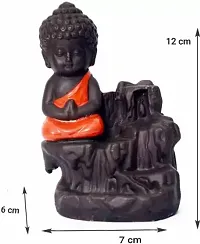 Kavya Craft Budha backflow smoke fountain with 20 pcs scented incense cone for home decor Decorative Showpiece-thumb2