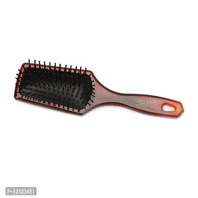 Scarlet Line Large Paddle Hair Brush with Plastic Handle, Air Cushion Paddle Brush with Ball Tip Nylon Bristles Styling n Straightening_Shell Color
