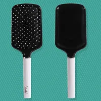 Scarlet Line Large Paddle Hair Brush with Plastic Handle, Air Cushion Paddle Brush with Ball Tip Nylon Bristles Styling n Straightening_Black n White-thumb1