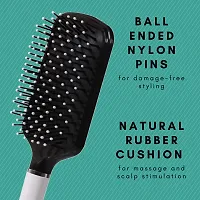 Scarlet Line Large Paddle Hair Brush with Plastic Handle, Air Cushion Paddle Brush with Ball Tip Nylon Bristles Styling n Straightening_Black n White-thumb2