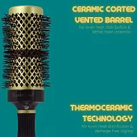 Scarlet Line Professional Extra Large Ceramic Barrel Heat Reminder Hot Curling Round Hair Brush For Men n Women_Black n Golden-thumb3