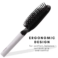 Scarlet Line Large Paddle Hair Brush with Plastic Handle, Air Cushion Paddle Brush with Ball Tip Nylon Bristles Styling n Straightening_Black n White-thumb3