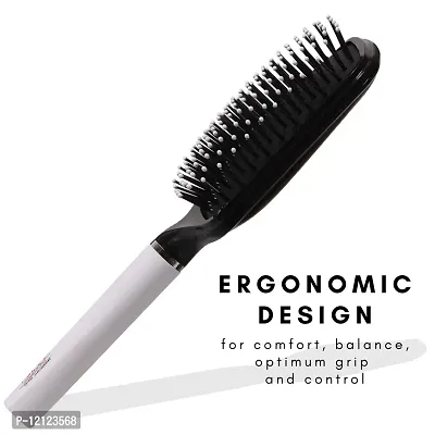 Scarlet Line Large Paddle Hair Brush with Plastic Handle, Air Cushion Paddle Brush with Ball Tip Nylon Bristles Styling n Straightening_Black n White-thumb4