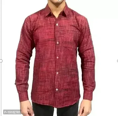 Reliable Cotton Red Long Sleeves Casual Shirt For Men