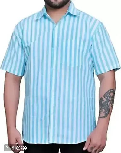 Reliable Cotton Blue Short Sleeves Casual Shirt For Men-thumb0