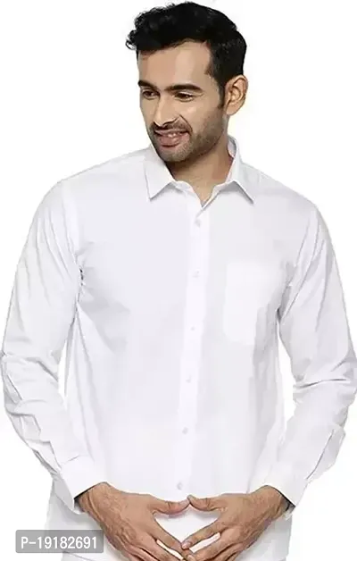 Reliable Cotton White Long Sleeves Casual Shirt For Men