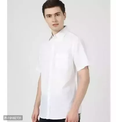 Reliable Cotton White Short Sleeves Casual Shirt For Men