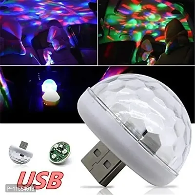 Snowpearl USB Mini DJ Party Light Disco Bulb LED Small Magic Ball LED Home DJ Stage Colourful Strobe RGB Lamp for Decorations Home, Car etc (Set of 1, Assorted Colour)-thumb2