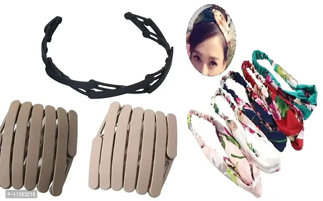 Snowpearl 10 Pieces Hair Accessories Combo ? Foldable Hair Band | Hair Scrunchies | Head band | Knot Hair Band