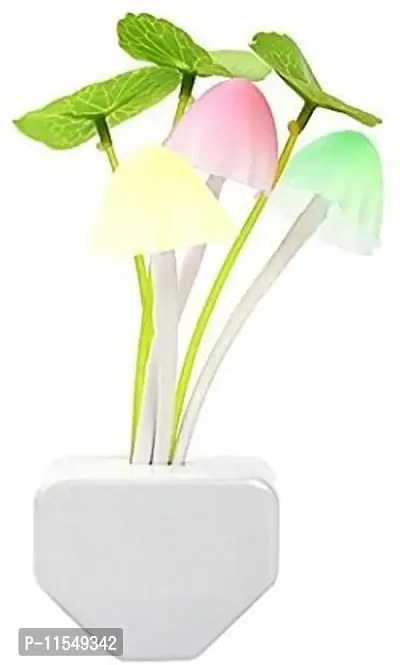 SLG 0.2W Automatic Colour Changing LED Night Light Plug Lamp With Smart Sensor Auto On-off, White, Mushroom-thumb0