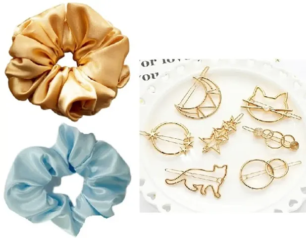 Combo of Hair Barrettes Hair Accessories Golden Hair Clips for Girls