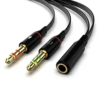 Snowpearl 3.5MM Headphone Earphone 2 Male to 1 Female Mic Audio Cable Connector Jack Mic and Headphone Audio Cable Kit-thumb2