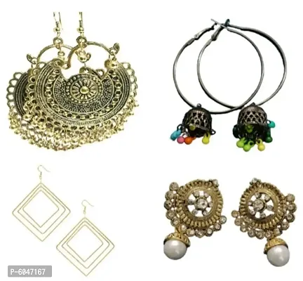 04 Pair of Earrings, Beautiful Elegant Design Fancy Fashion Earrings For Women And Girls