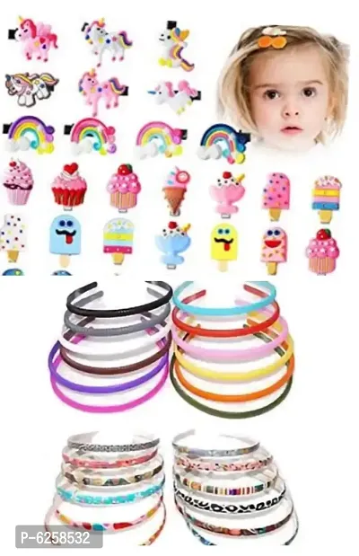 10 Pieces Multicolor Unicorn Hairpin with Alligator, Hair Clips , Soft Clip, and 02 Pieces Plastic Hair Bands - Hair Accessories for Girls, Kids Girls Toddler andndash; Assorted Color and Design-thumb0