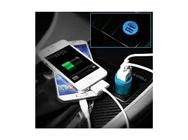Car Charger Dual USB Smart Port Charger Compatible for All Android, iOS, Window, Apple Device (Multicolour) Dual Output, Fast Charging-thumb2