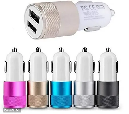 Car Charger Dual USB Smart Port Charger Compatible for All Android, iOS, Window, Apple Device (Multicolour) Dual Output, Fast Charging-thumb5