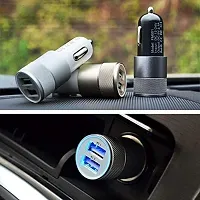 Car Charger Dual USB Smart Port Charger Compatible for All Android, iOS, Window, Apple Device (Multicolour) Dual Output, Fast Charging-thumb1