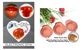 Water Sensor Led Diyas with Water Sensing Technology E-Diya - Set of 06 Pieces-thumb1