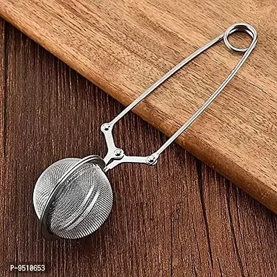 Stainless Steel Green Tea Leaves Herb Mesh Ball Infuser Filter Clip Squeeze Strainer, Best Tea Strainer for Kitchen