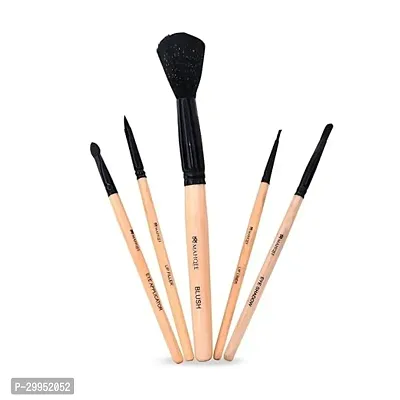 MAHQEE Beauty Essentials: 5 Makeup Brushes with Wooden Handles-thumb0