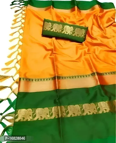 hathi elephant border cotton silk saree