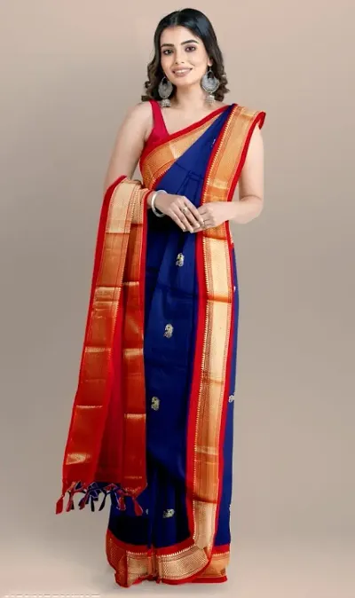 Paithani Cotton Silk Woven Design Sarees with Blouse piece
