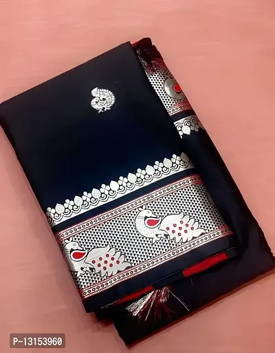 Awesome cotton silk saree with blouse piece-thumb0