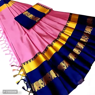 Classic Cotton Silk Saree with Blouse piece-thumb0