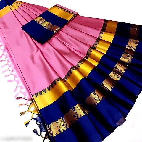 Best Selling Cotton Silk Saree with Blouse piece