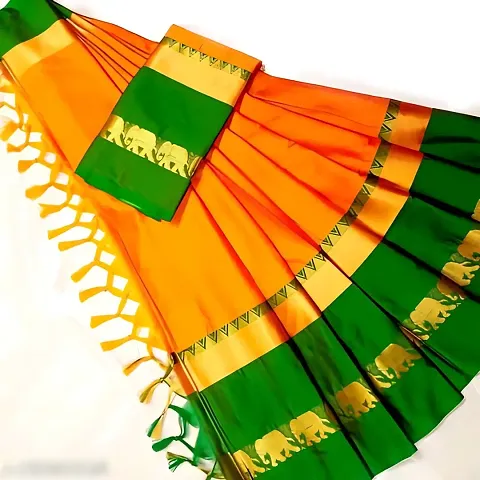 Best Selling Cotton Silk Saree with Blouse piece