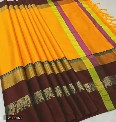 Trendy Cotton Silk Broad Border Sarees With Blouse Piece