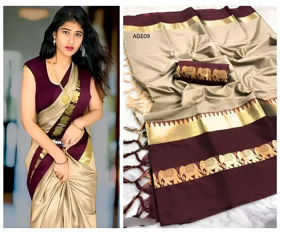 Must Have Cotton Silk Saree with Blouse piece