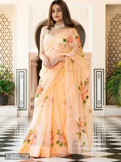 Fancy Tissue Saree with Blouse Piece for Women-thumb0