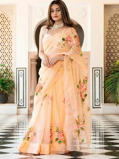 Fancy Tissue Saree with Blouse Piece for Women