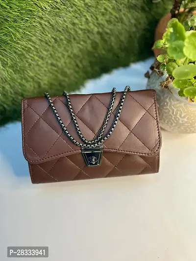 Stylish Brown PU  Sling Bags For Women