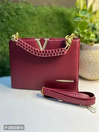 Stylish Maroon PU  Handbags For Women