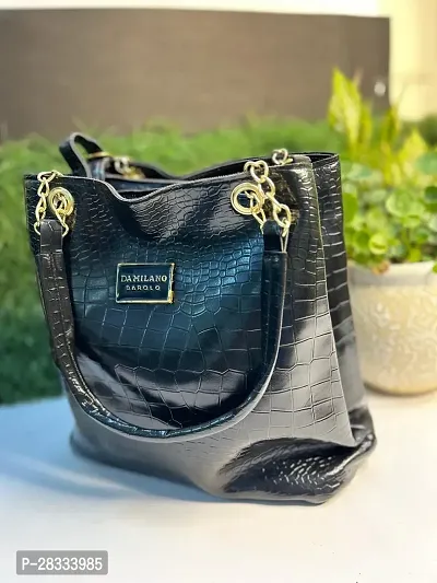 Stylish Black PU  Handbags For Women-thumb0