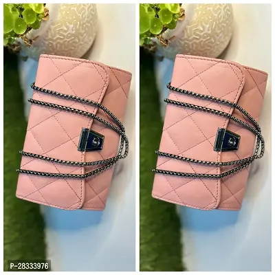 Stylish Pink PU  Sling Bags For Women Pack Of 2