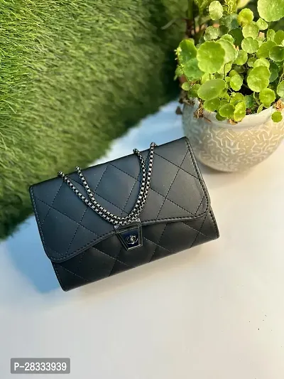 Stylish Black PU  Sling Bags For Women